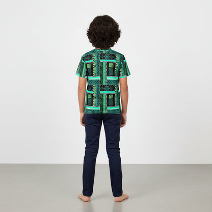 Green patterned childrens T-Shirt