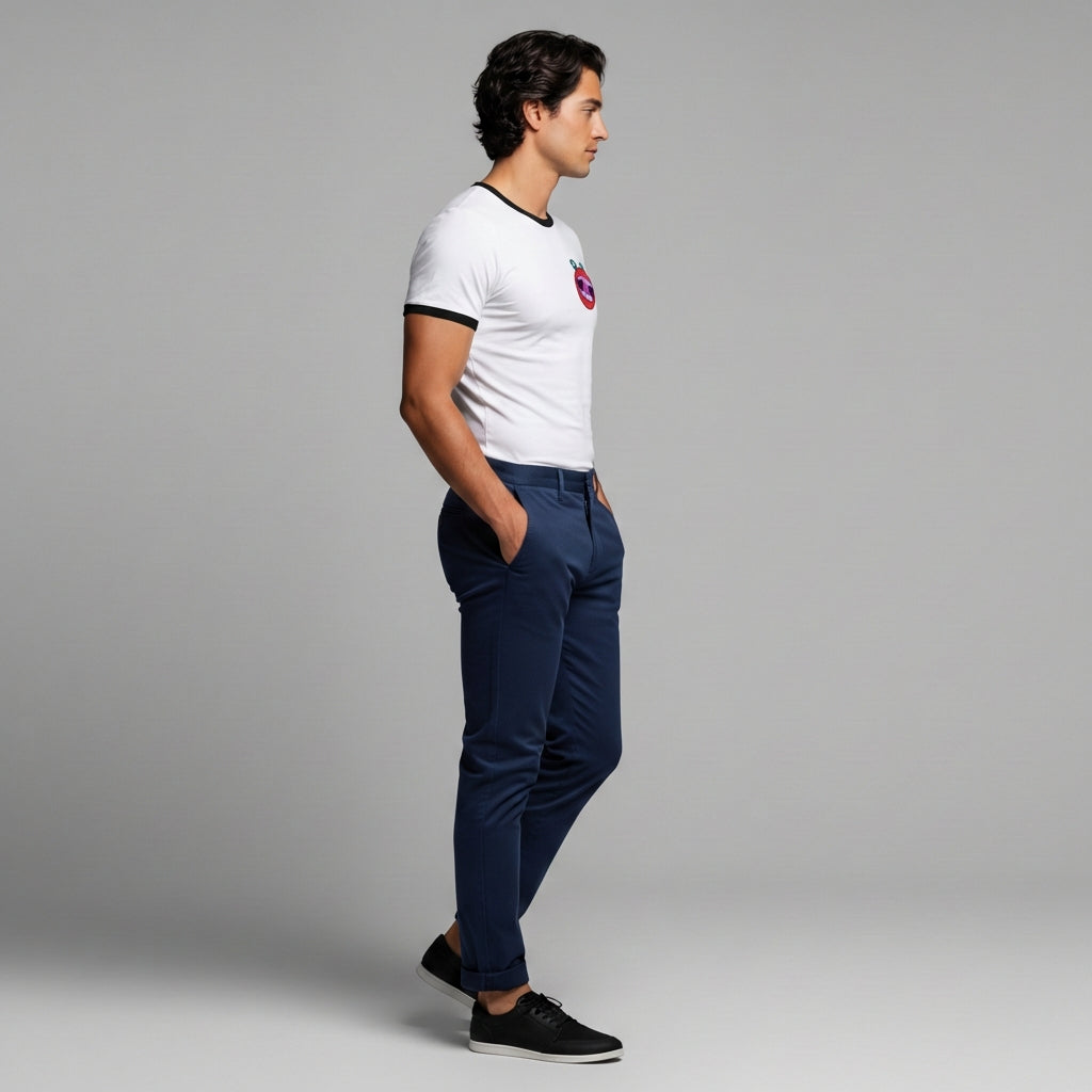 Maine-ish Reverse Men's Two-Tone White Tee