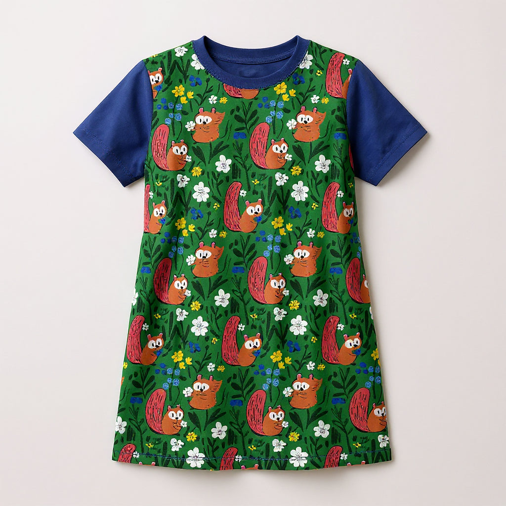 Squirrel Garden Tee Dress