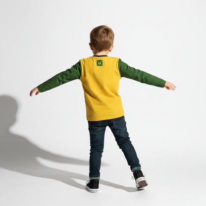 Dinosaur Grid Top – Children’s Long Sleeve T-Shirt
