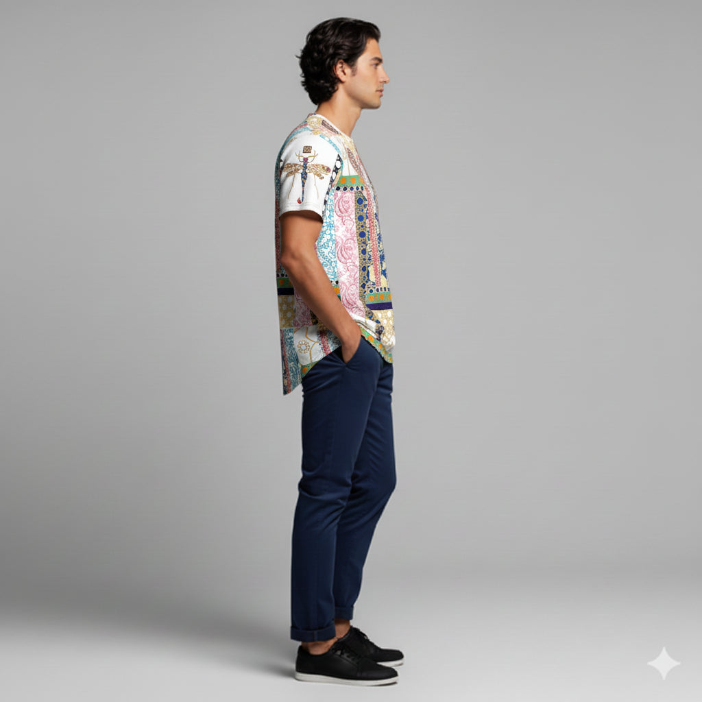 Multi-Pattern Scorpion Tailed Dragonfly Men’s Fitted T-Shist