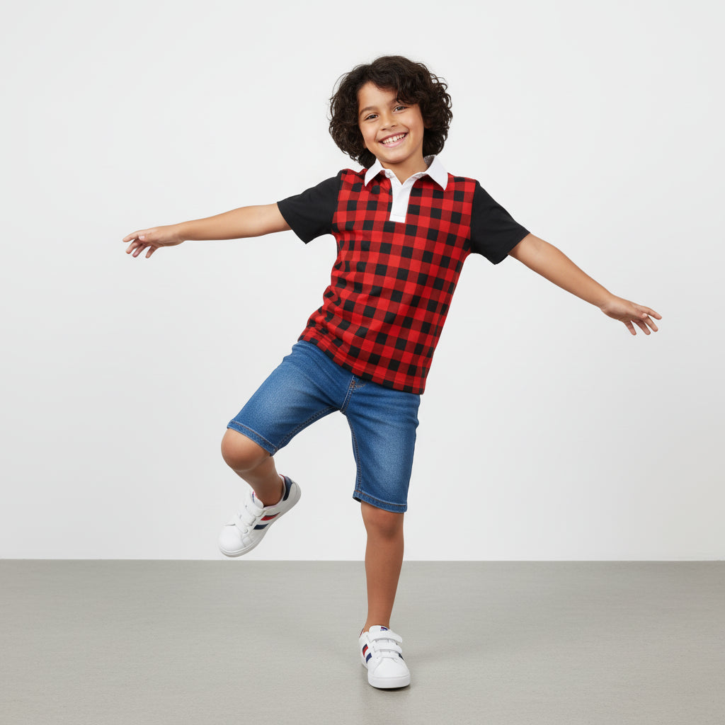 Boys Buffalo Check Polo