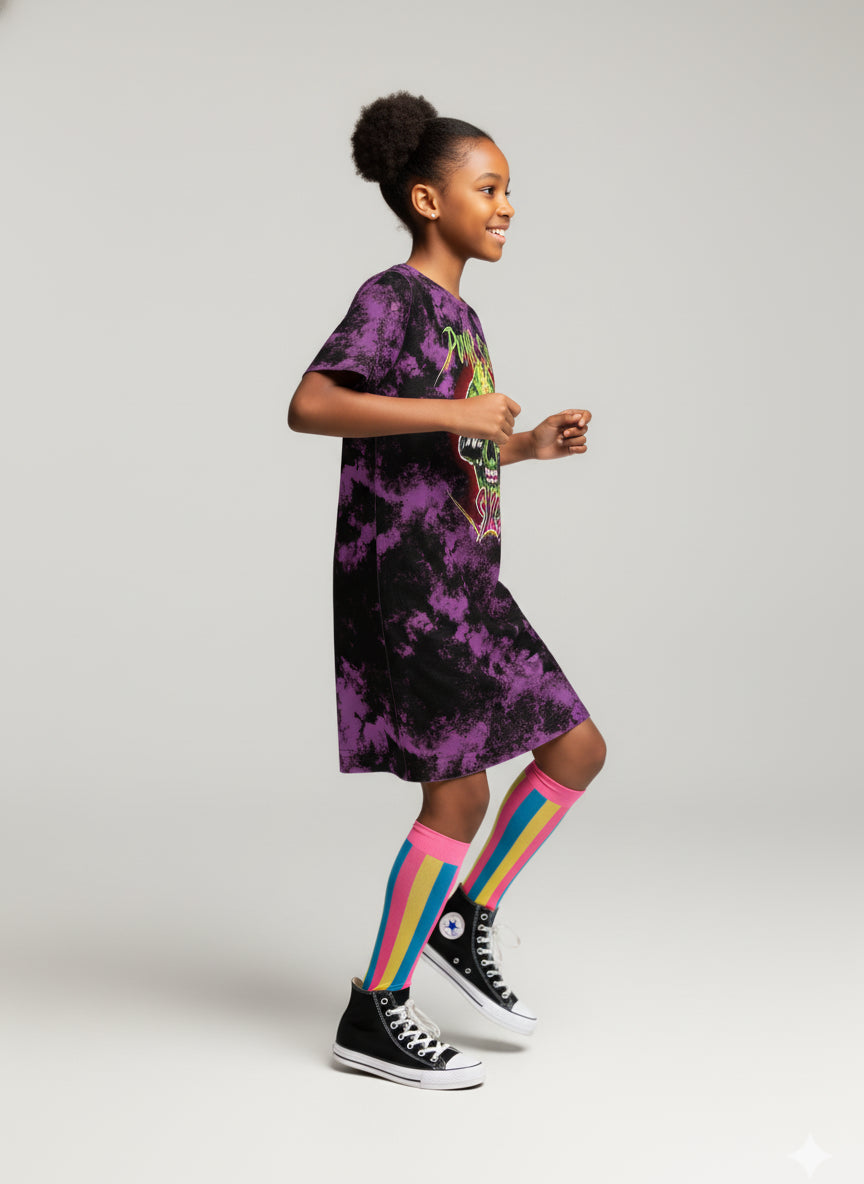 Punk Skull T-Shirt Dress