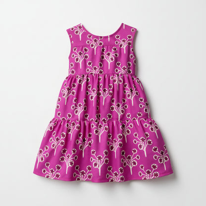 Little Lizzie Ruffle Dress - Lined - Pink Posey
