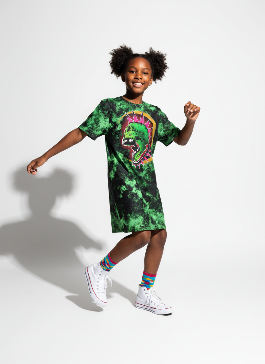 Punk Skull T-Shirt Dress