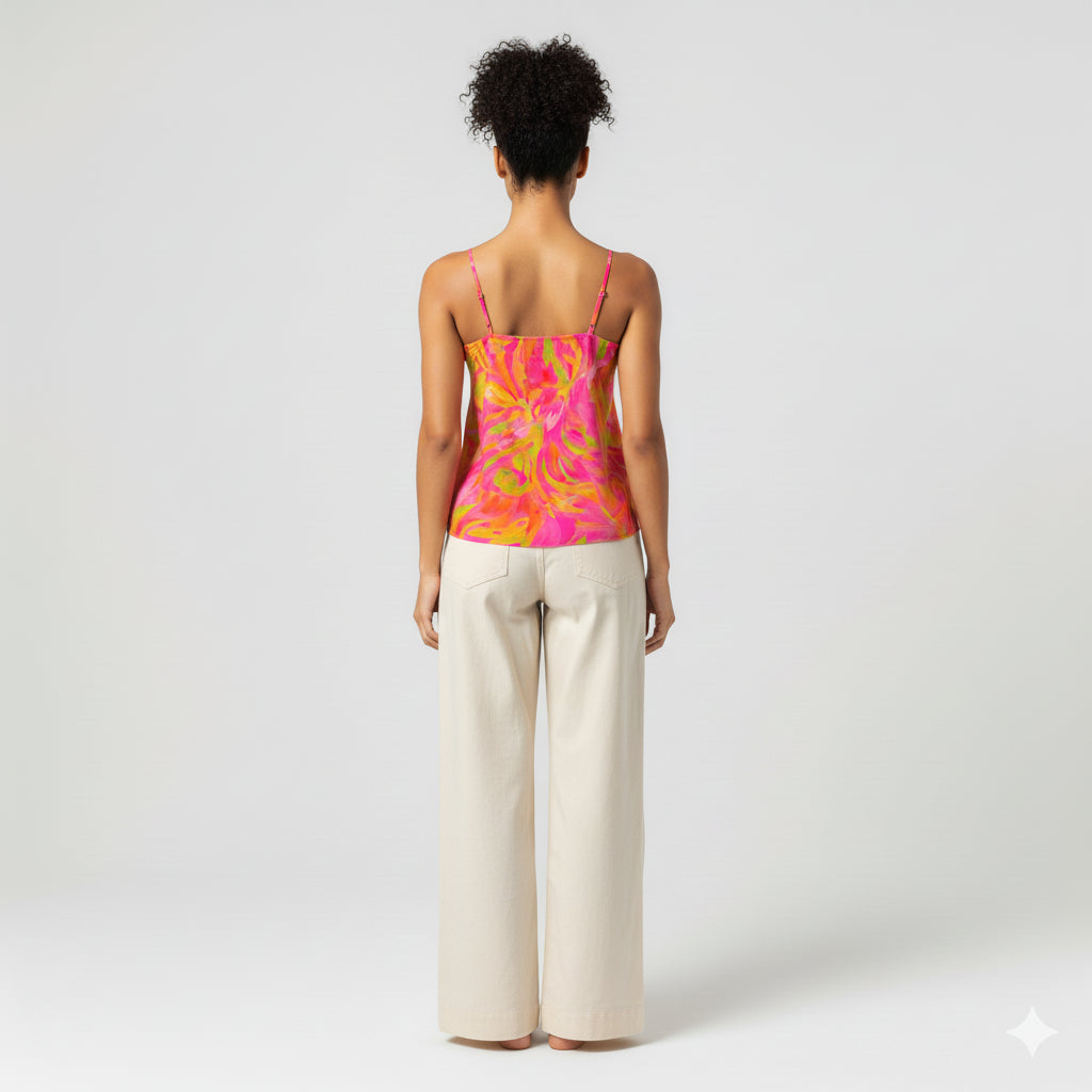 Camisole Pink Noodles in Lightweight Organic Cotton Voile