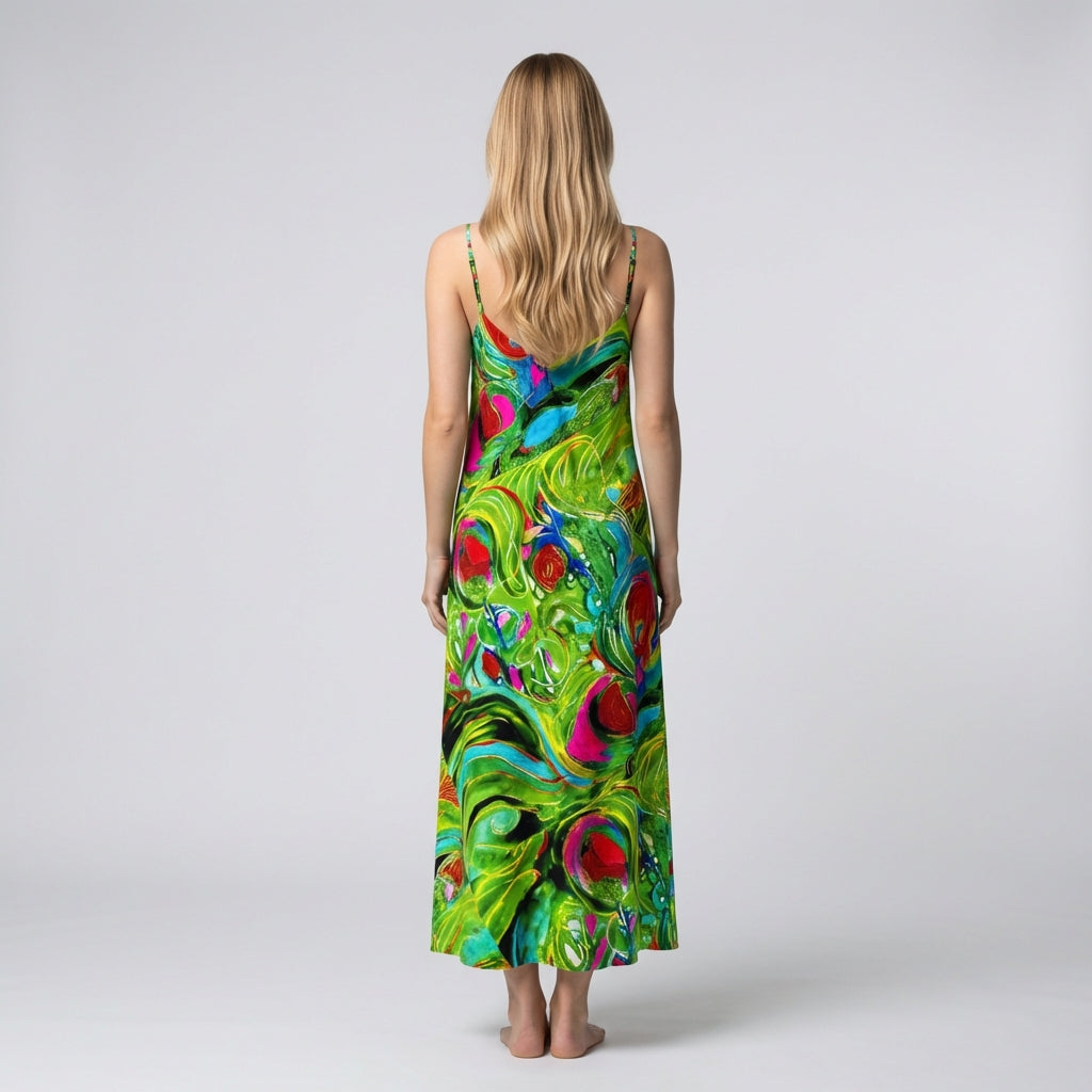 Slip Dress (non Bias) Pink Water Lilies
