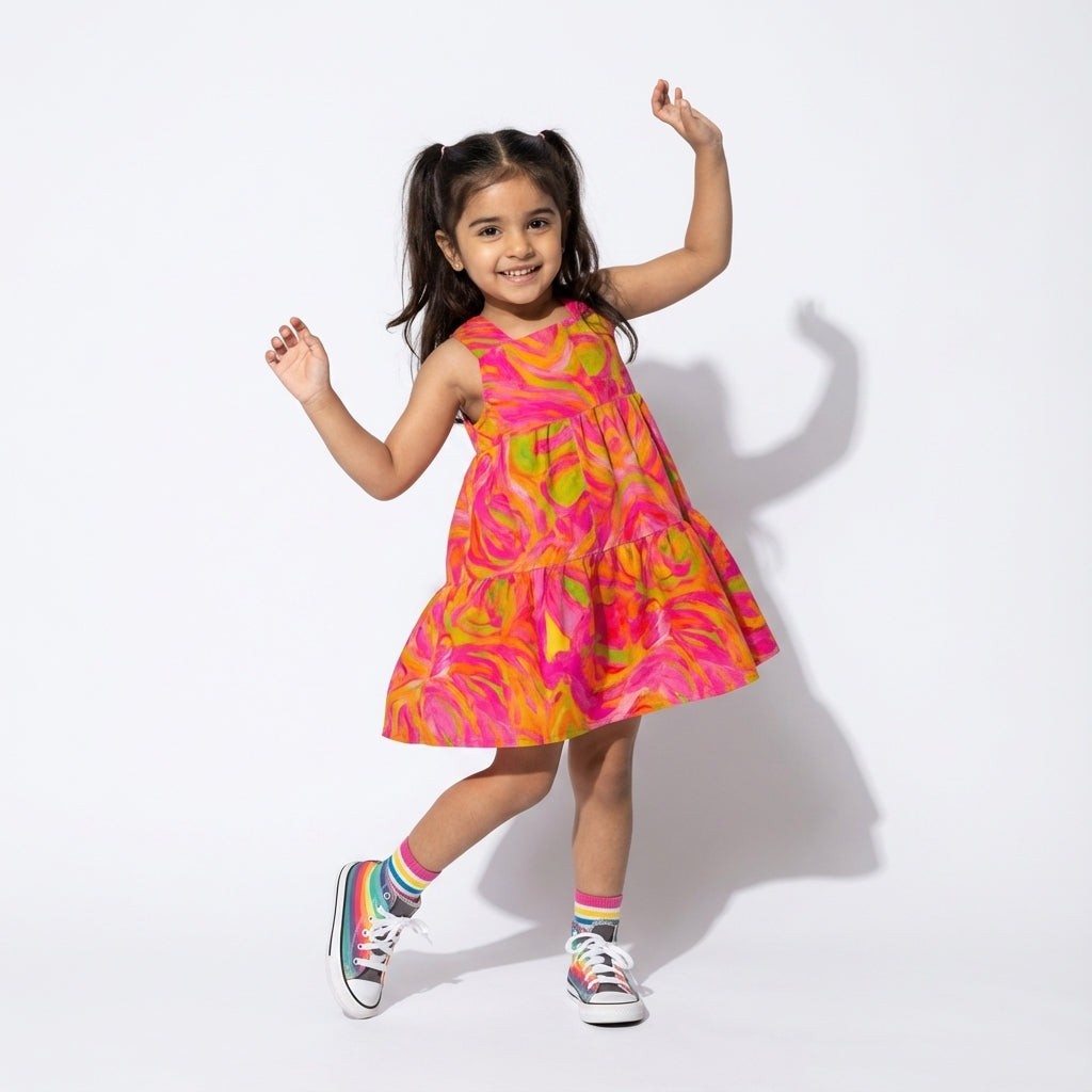 Girls Dress Pink Noodles