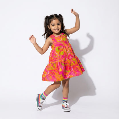 Girls Dress Pink Noodles