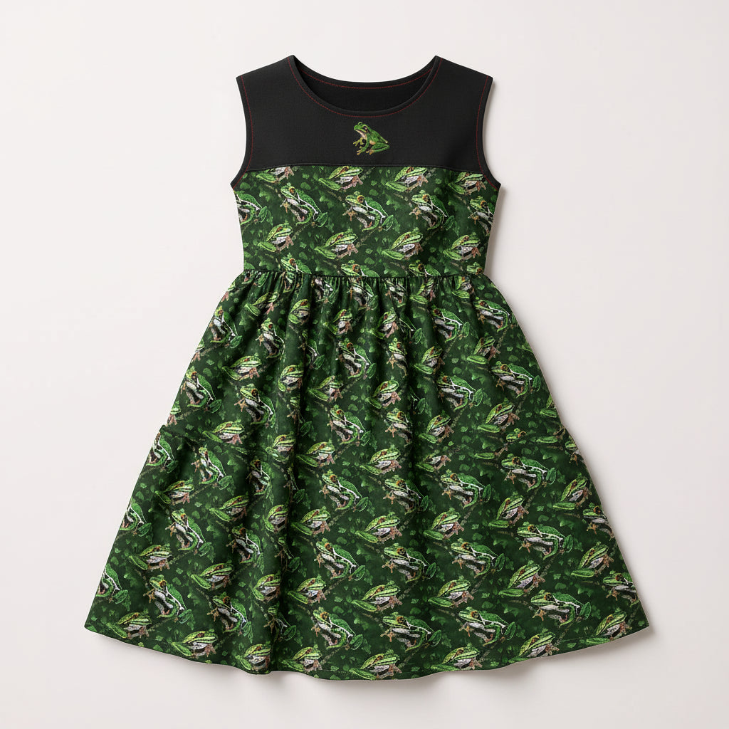 Divine Frog Dress – Children's Ruffle Dress With Lining