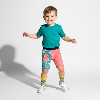Octopus Shorts – Children's Knit Shorts in 100% Cotton Fleece