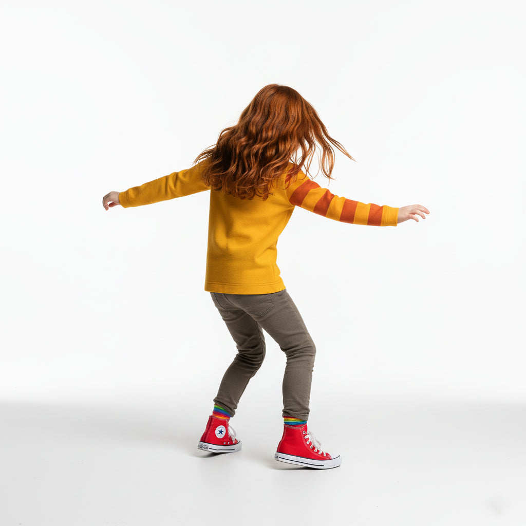 Curious Cat Top – Kids’ Long Sleeve T-Shirt