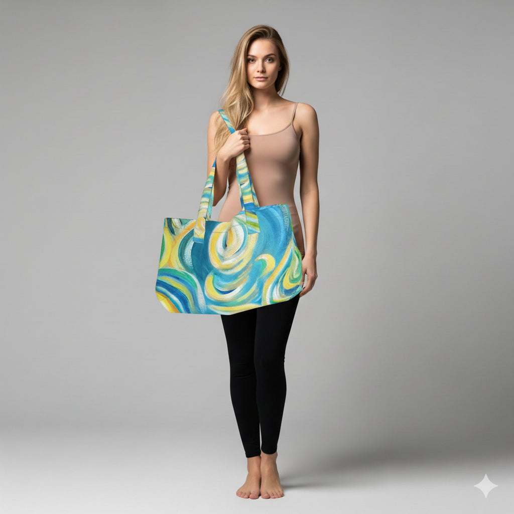 Large Tote Bag Sea Swirls