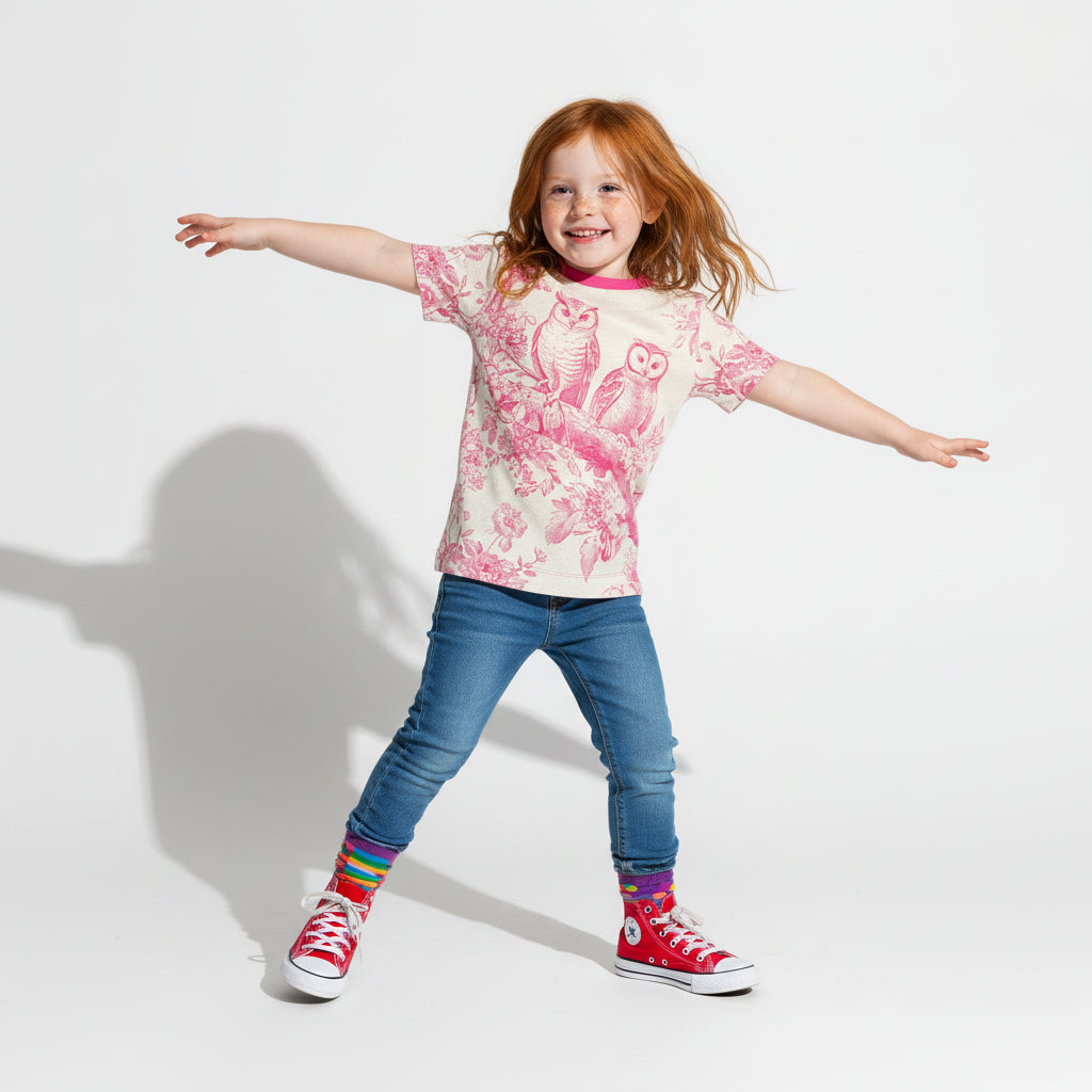 Woodland Wisdom Tee in Sweet Pink