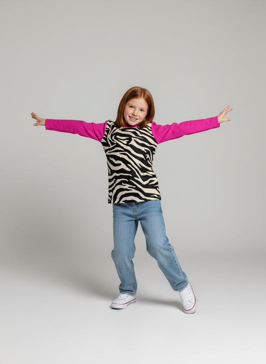 Fun & Comfy Girls Animal Print (pink/zebra)