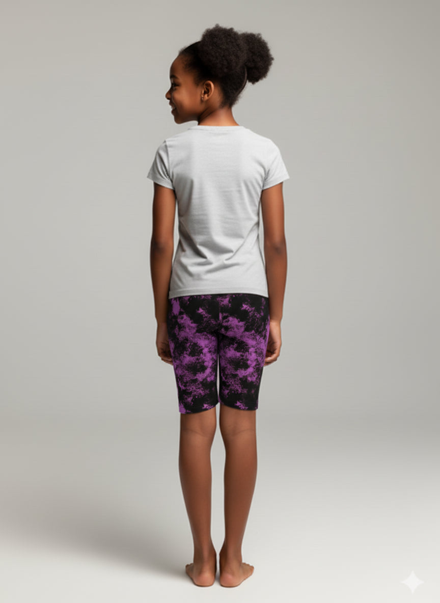 Purple Punk Skull Shorts