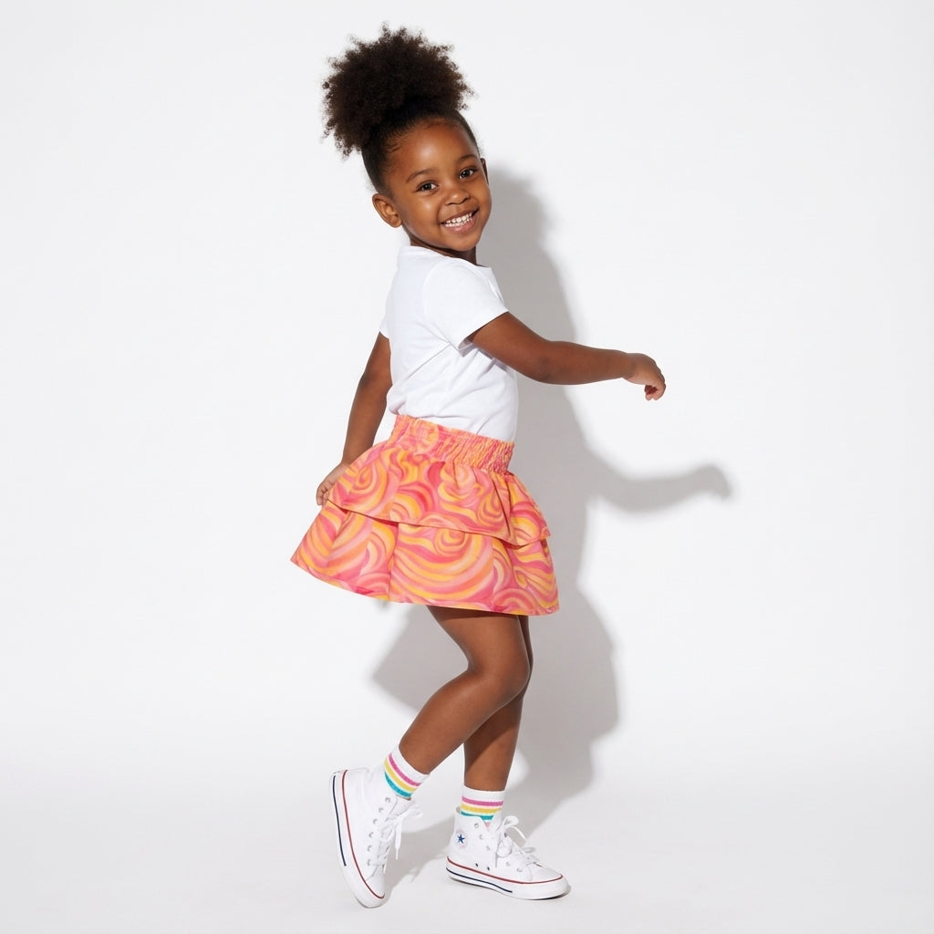 Kid's Skirt Sunset Swirls