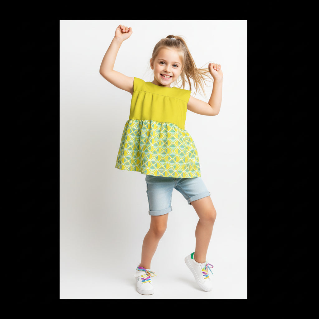 Sleeveless Ruffle Top in Lightweight Cotton