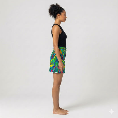 Denim Mini Skirt Green Jungle