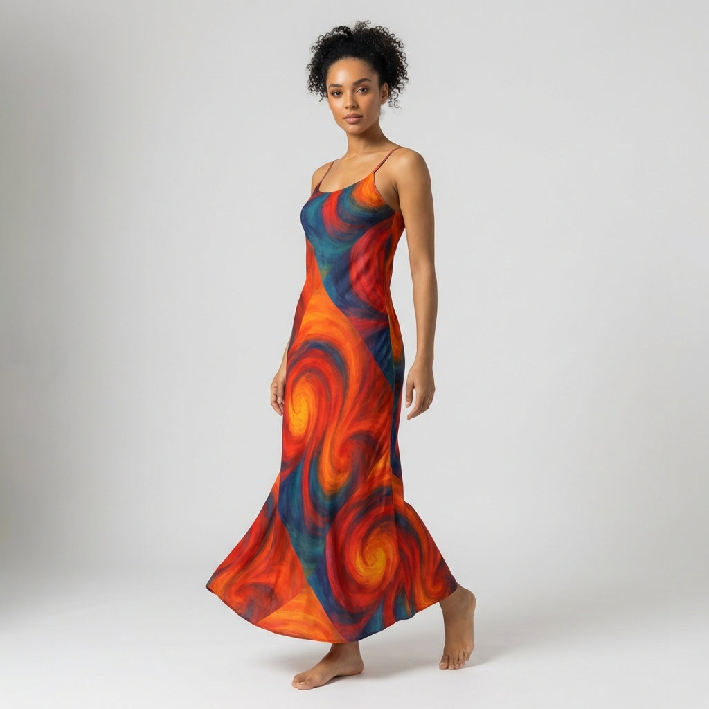Bias Slip Dress Solar Flares