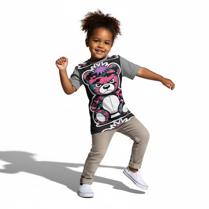 Unisex Toxic Teddy  Aqua/Pink Camo Tee