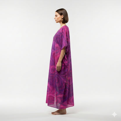 Caftan Purple Storm – Lightweight Organic Cotton Voile