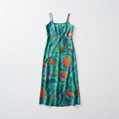 Bias Slip Dress Floral Swamp