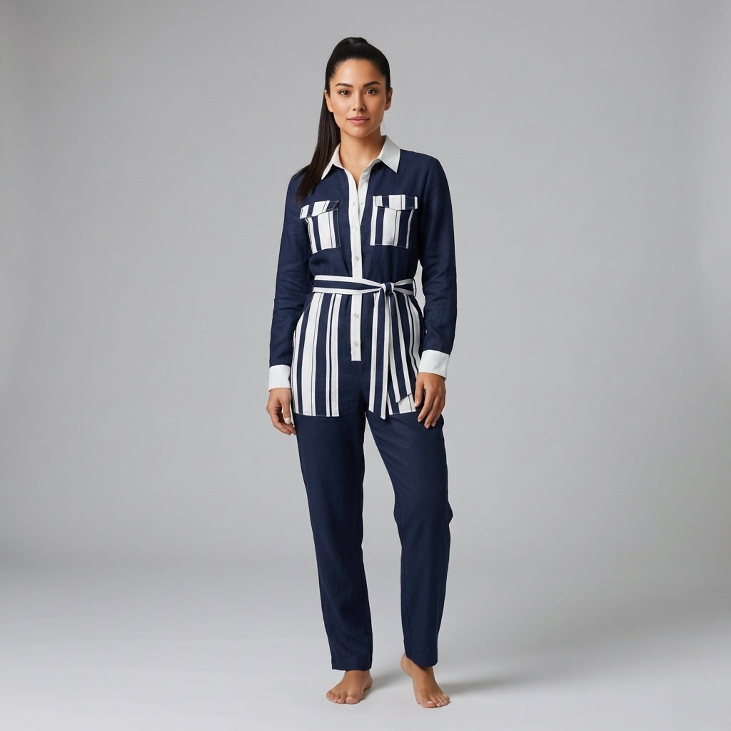Button Front Jumpsuit