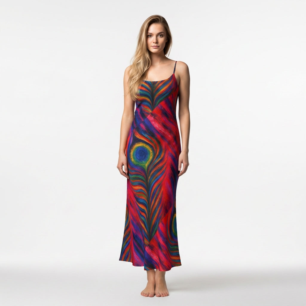 Bia Slip Dress Hot Pink Feather