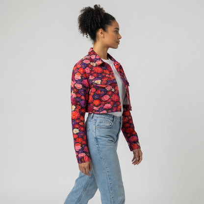 Cropped Jean Cotton Jacket Flower Bed