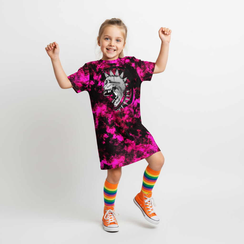 Punk Skull T-Shirt Dress