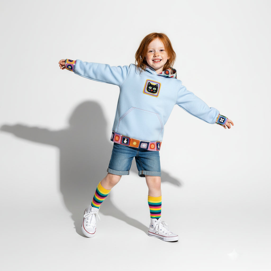 Cat Crochet Detail Hoodie