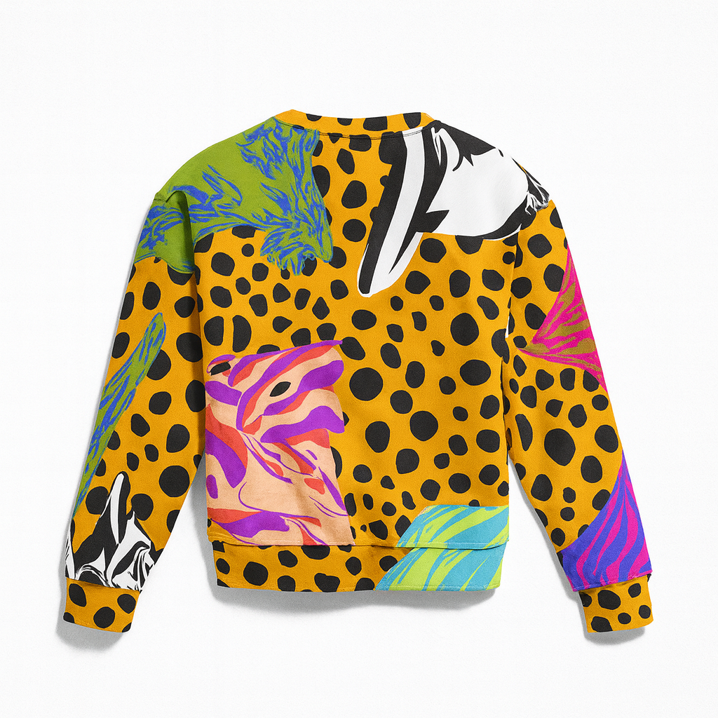 BruceGlen Cheetah Scramble Kid's Crew Neck Sweatshirt