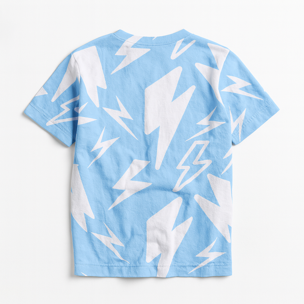 Kid's Pocket T-Shirt in Light Blue Super Thunder