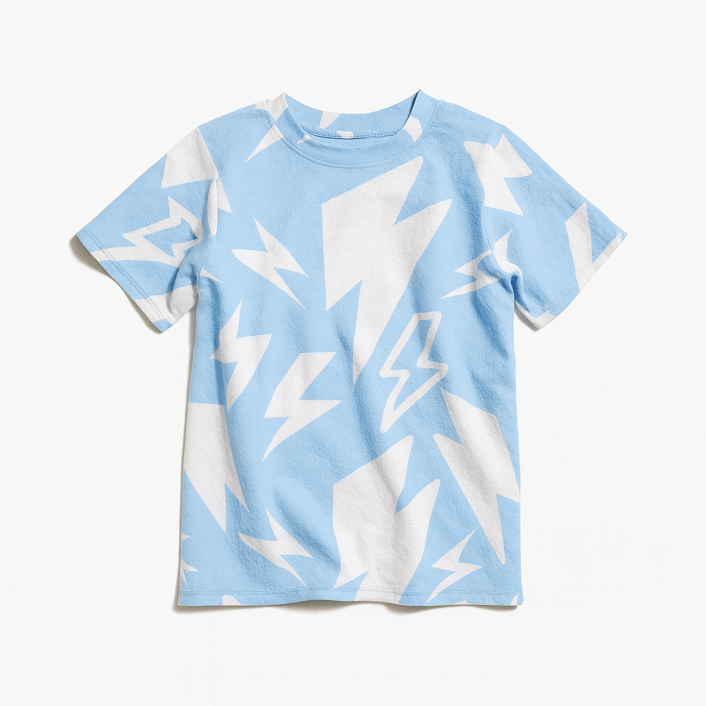 Kid's Pocket T-Shirt in Light Blue Super Thunder