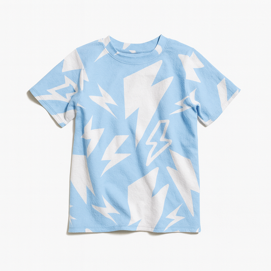 Kid's Pocket T-Shirt in Light Blue Super Thunder