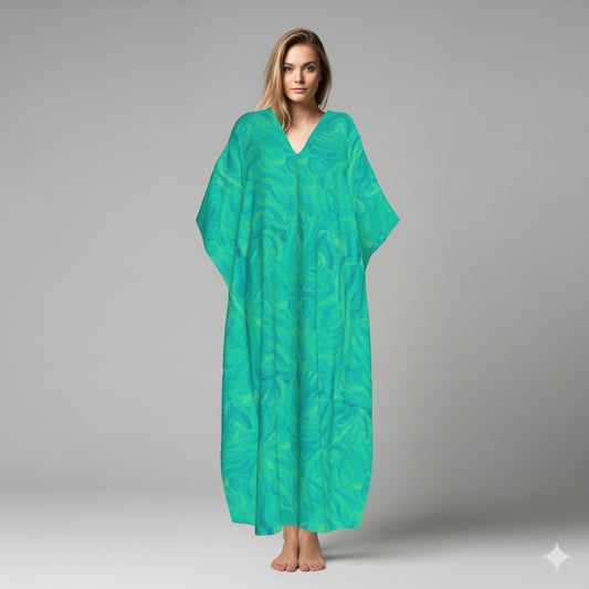 Caftan Cotton Poplin – Teal Noodles 