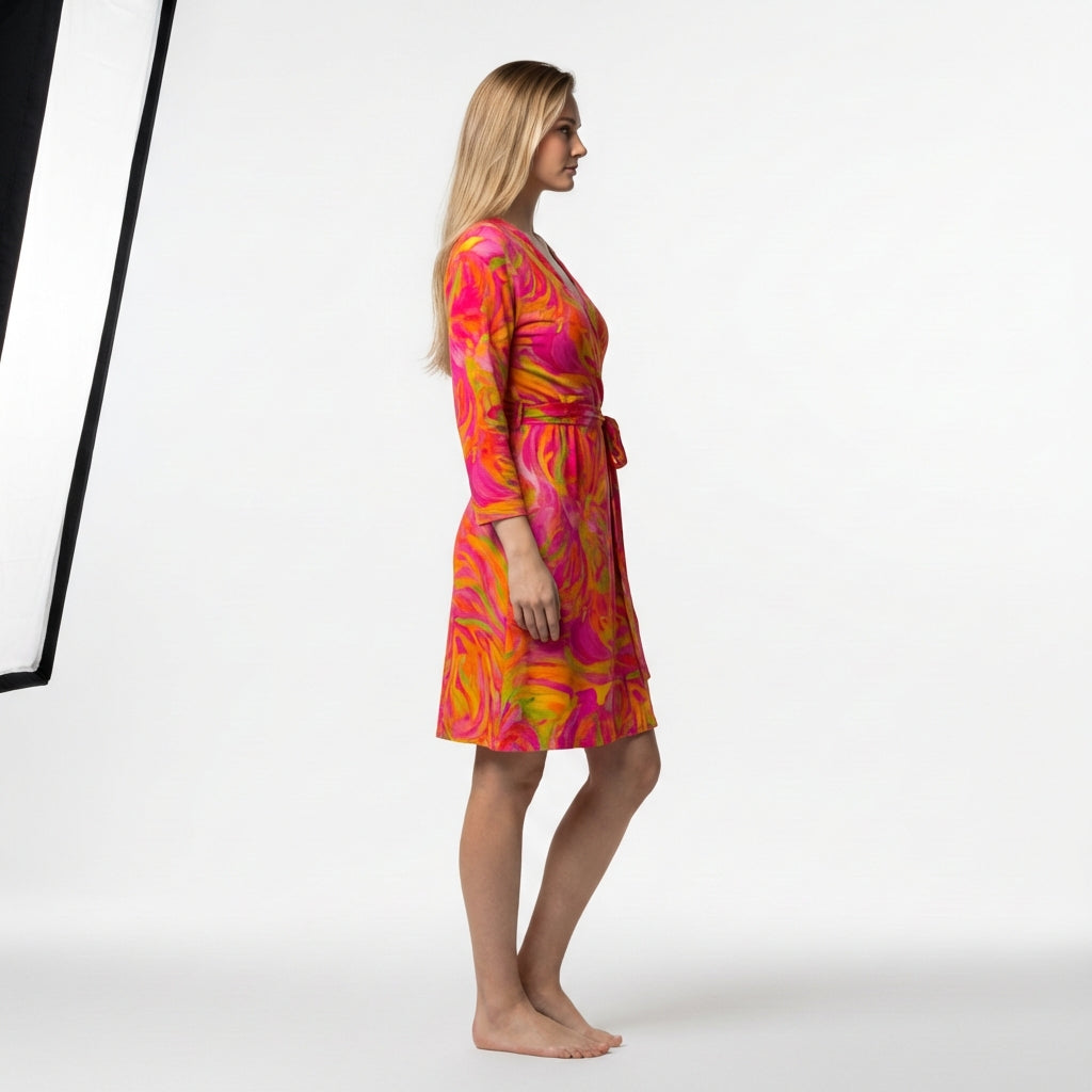 Wrap Dress Pink Noodles – Traditional Jersey Wrap Dress