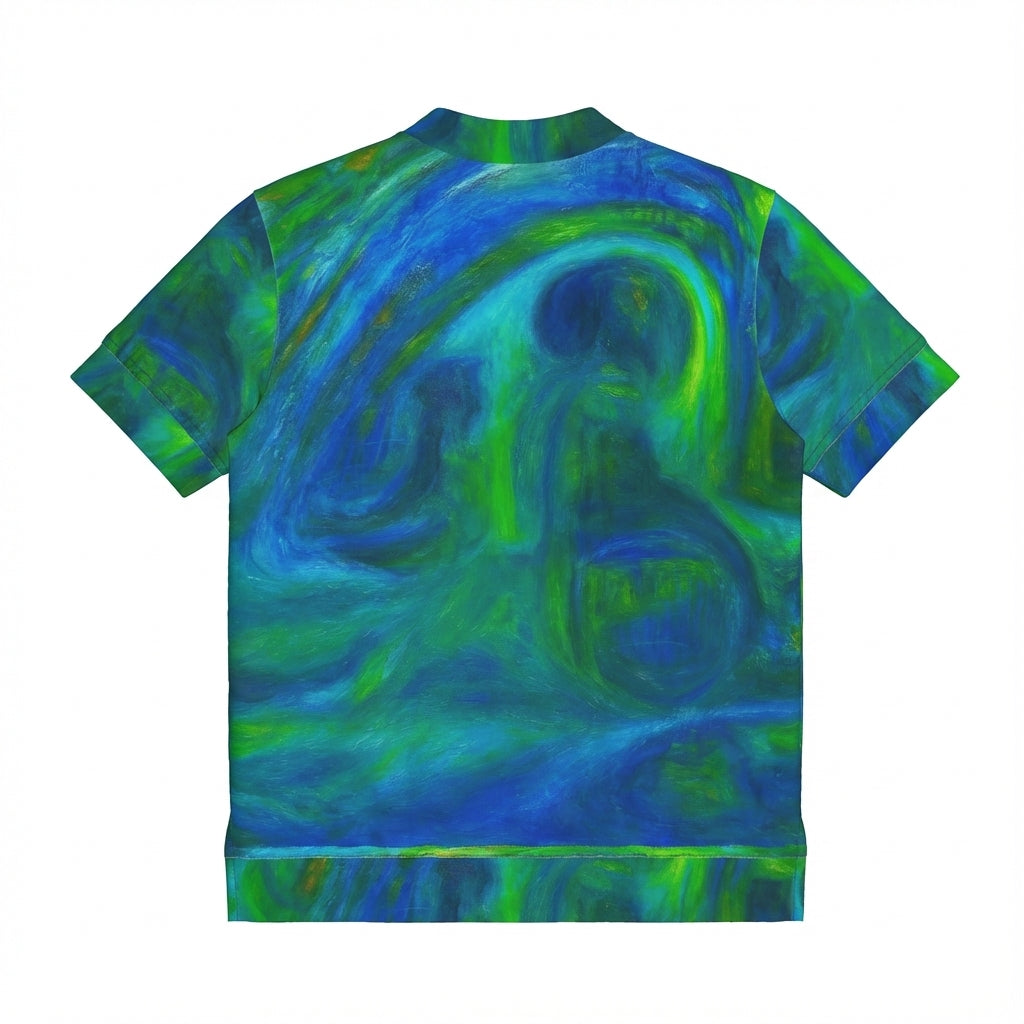 Polo Shirt with V Neck  Blue Moon