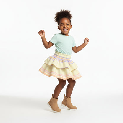 Kid's Smocked Ruffle Skirt in Paquin Pastel