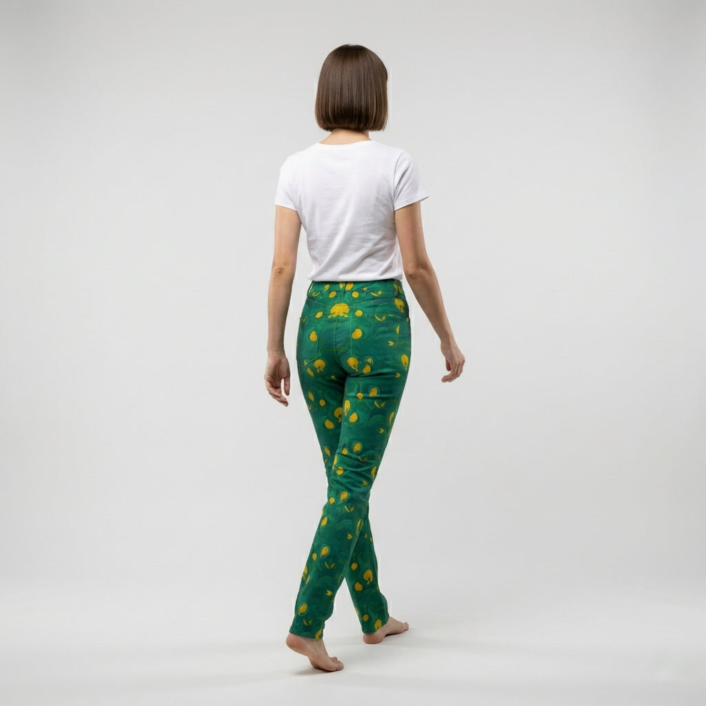 Skinny Jeans Yellow Flowers – Slim Jeans in Heavyweight Stretch Cotton Denim