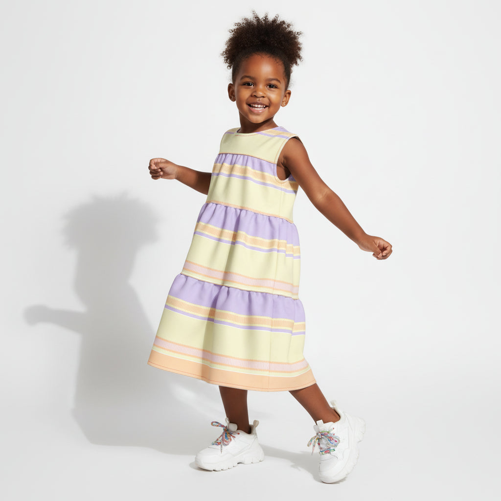 Kid's Ruffle Dress Without Lining in Paquin Pastel