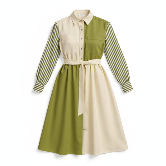 Loving Nature Button Front Shirt Dress 