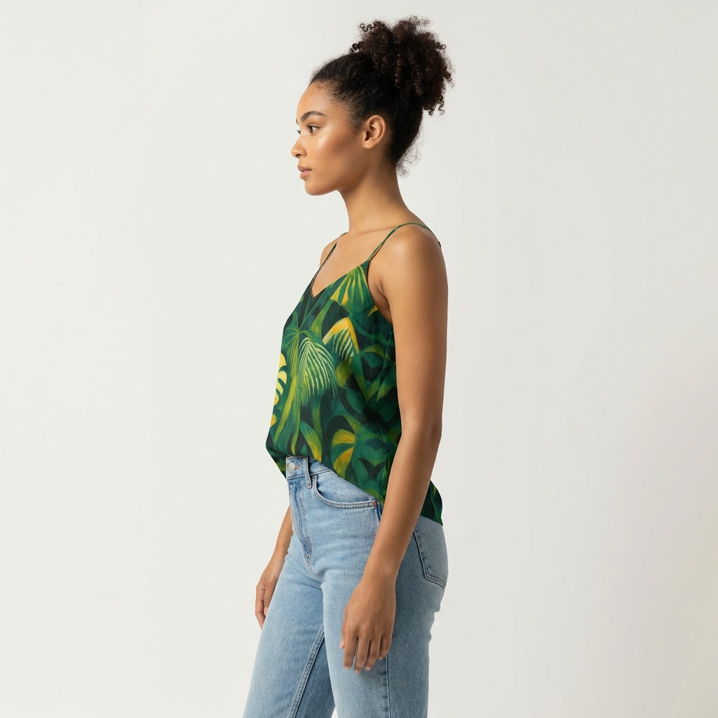 Camisole Green Leaves | Lightweight Organic Cotton Voile