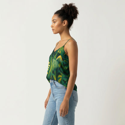 Camisole Green Leaves | Lightweight Organic Cotton Voile