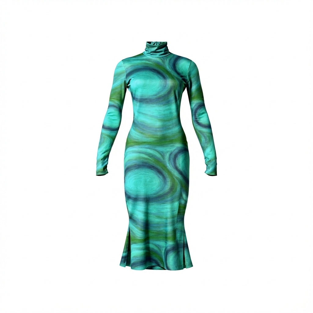 Sarong Maxi Indigo Child Turtleneck Body Con Dress Indigo Child 