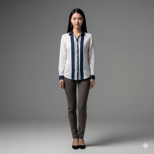 Striped Button Front Shirt