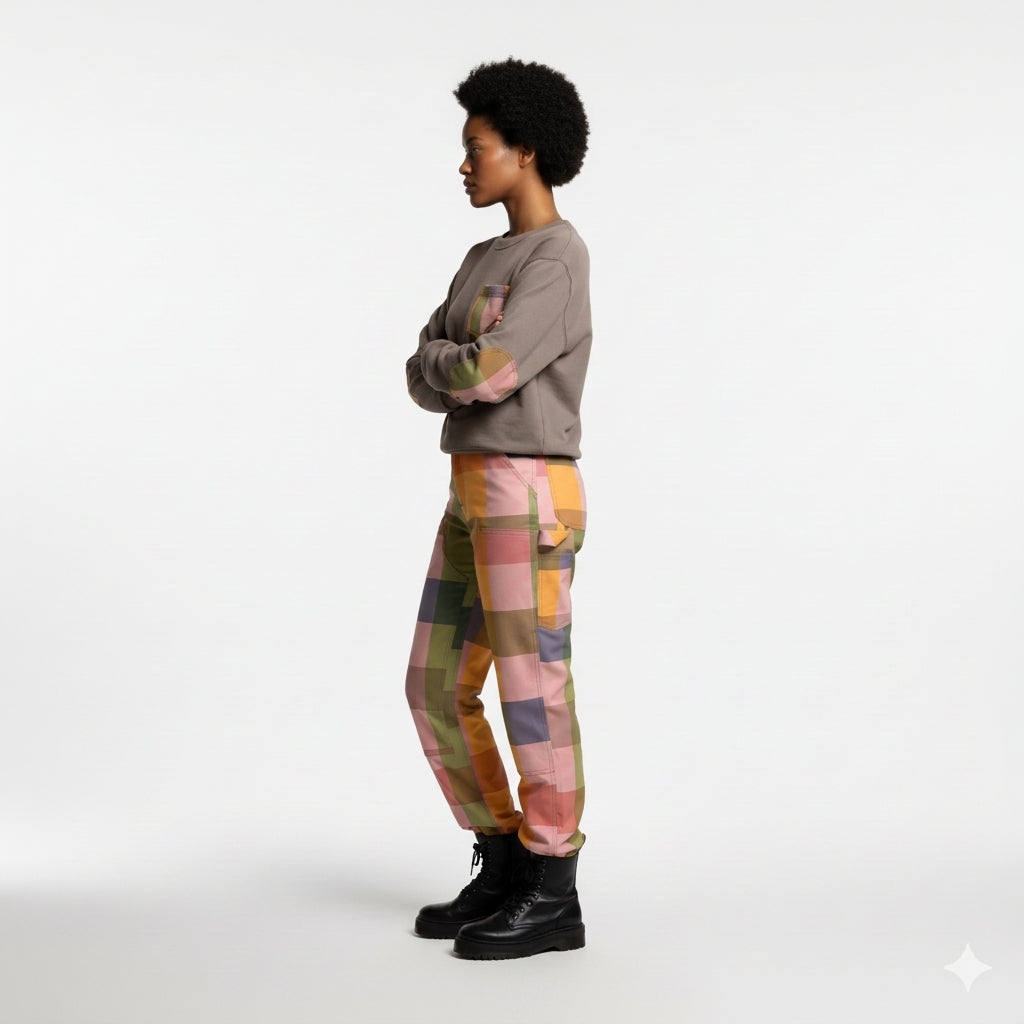 Mua Women's Signature Gingham Carpenter Pant