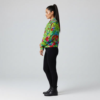 Demin Jacket Pink Water Lilies Jean Jacket