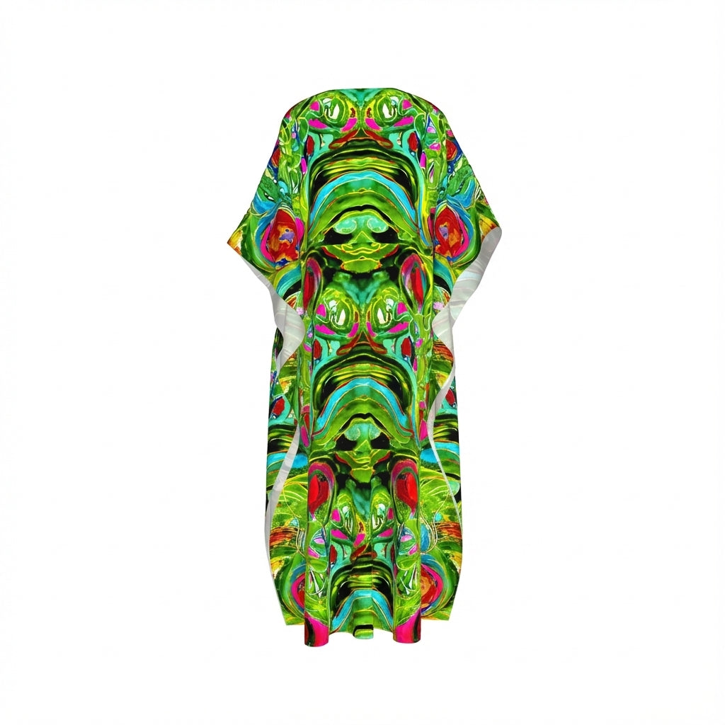 Caftan Water Lilies 2 in Lightweight Organic Cotton Voile